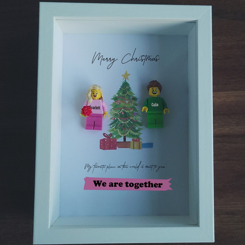 Personalized Name Figures in Proverbs photo frame With Pets for Couple, For Boyfriend, For Girlfriend, For Kids