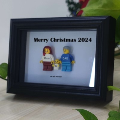 Erstellen Sie Ihren personalisierten Minifigurenrahmen mit Namensgravur für Paare