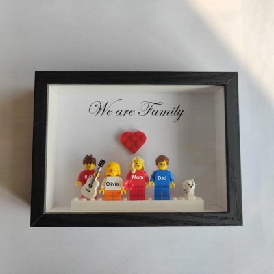 Mama, wir lieben dich Erstellen Sie Ihren personalisierten Minifigurenrahmen mit Namensgravur für Paare