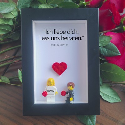 Personalisierten Minifigurenrahmen mit Namensgravur für Paare