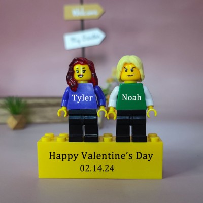 Schönen Valentinstag / Freiheit, personalisierte Figuren auf Personalized Brick With Pets zu erstellen