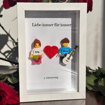 Personalisierten Minifigurenrahmen mit Namensgravur für Paare