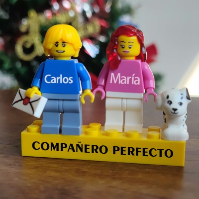 Pareja perfecta Figuras personalizadas en Ladrillo Personalizado Con Mascotas Regalo para Pareja, para Novio, para Novia, para Niños
