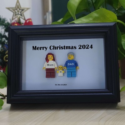 Erstellen Sie Ihren personalisierten Minifigurenrahmen mit Namensgravur für Paare