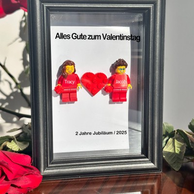 Personalisierten Minifigurenrahmen mit Namensgravur für Paare