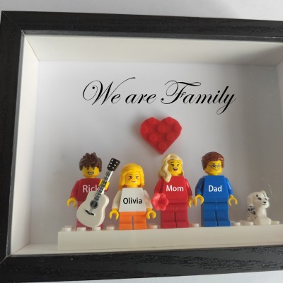 Mama, wir lieben dich Erstellen Sie Ihren personalisierten Minifigurenrahmen mit Namensgravur für Paare